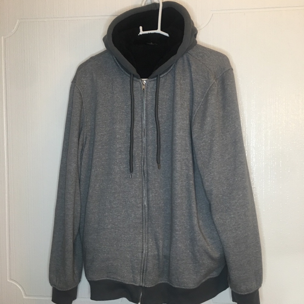JEM Collective Grey/black hooded Jacket Size L